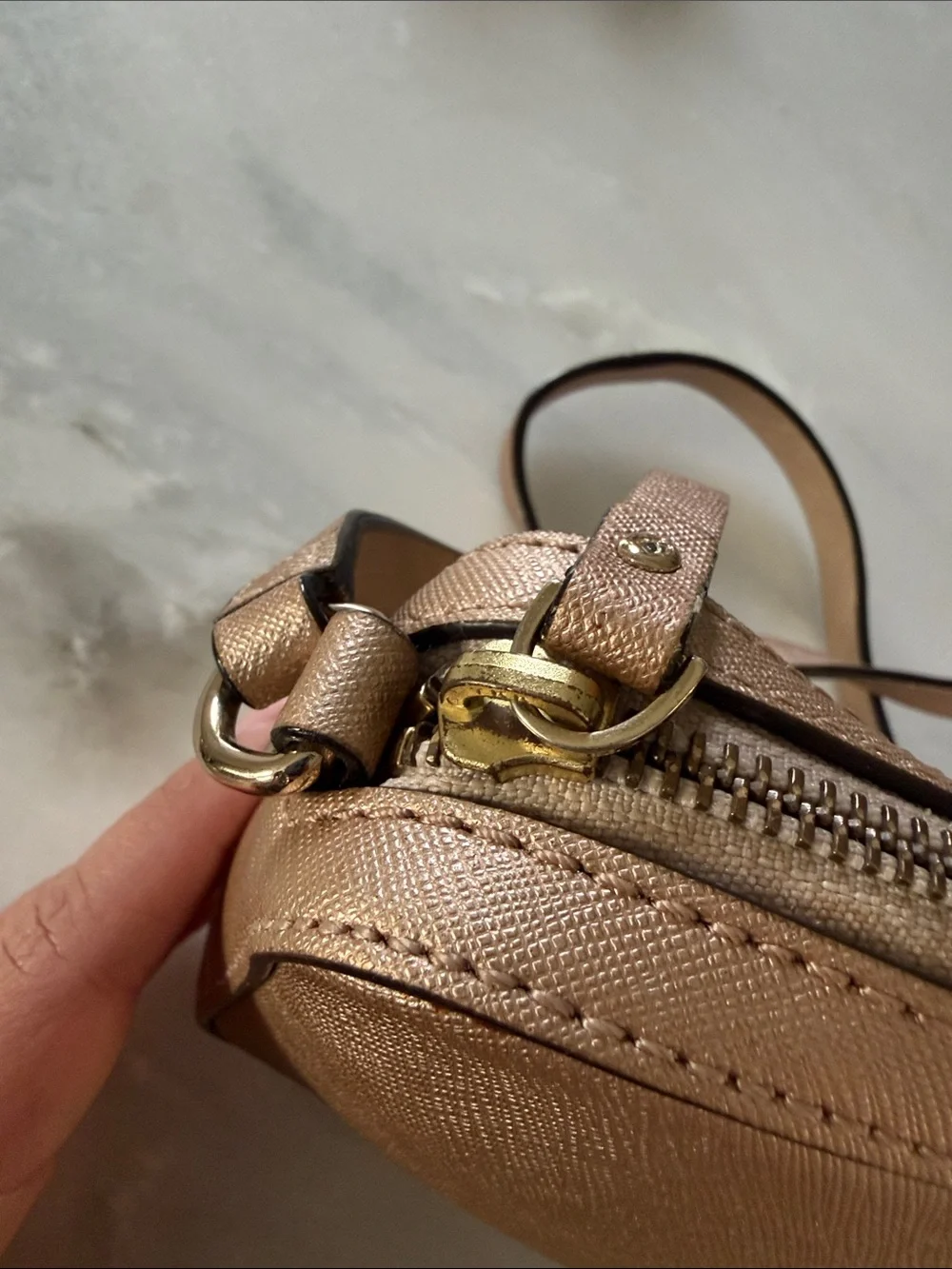 kate spade Metallic Rose Gold Crossbody (Small)